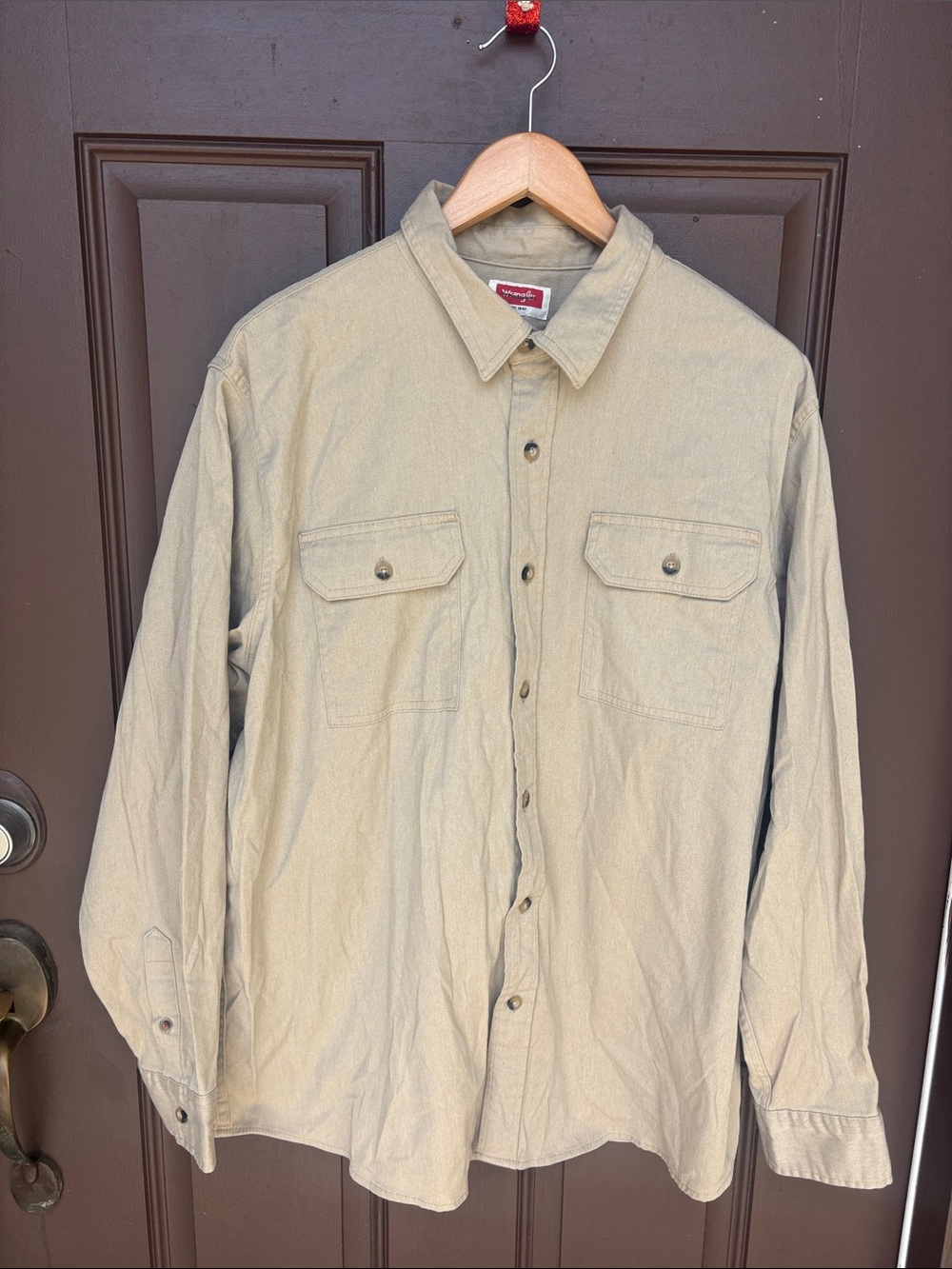 Wrangler Light Beige Utility long sleeve Shirt men’s size XL